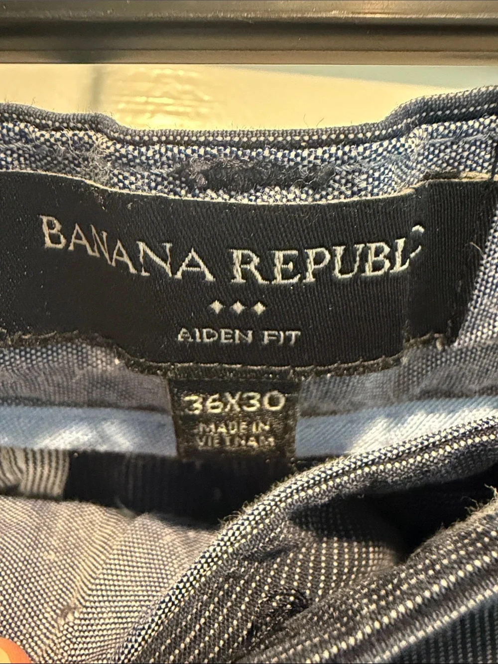 Banana Republic Men's Dark Navy Pinstripe Chino Pants 36x30